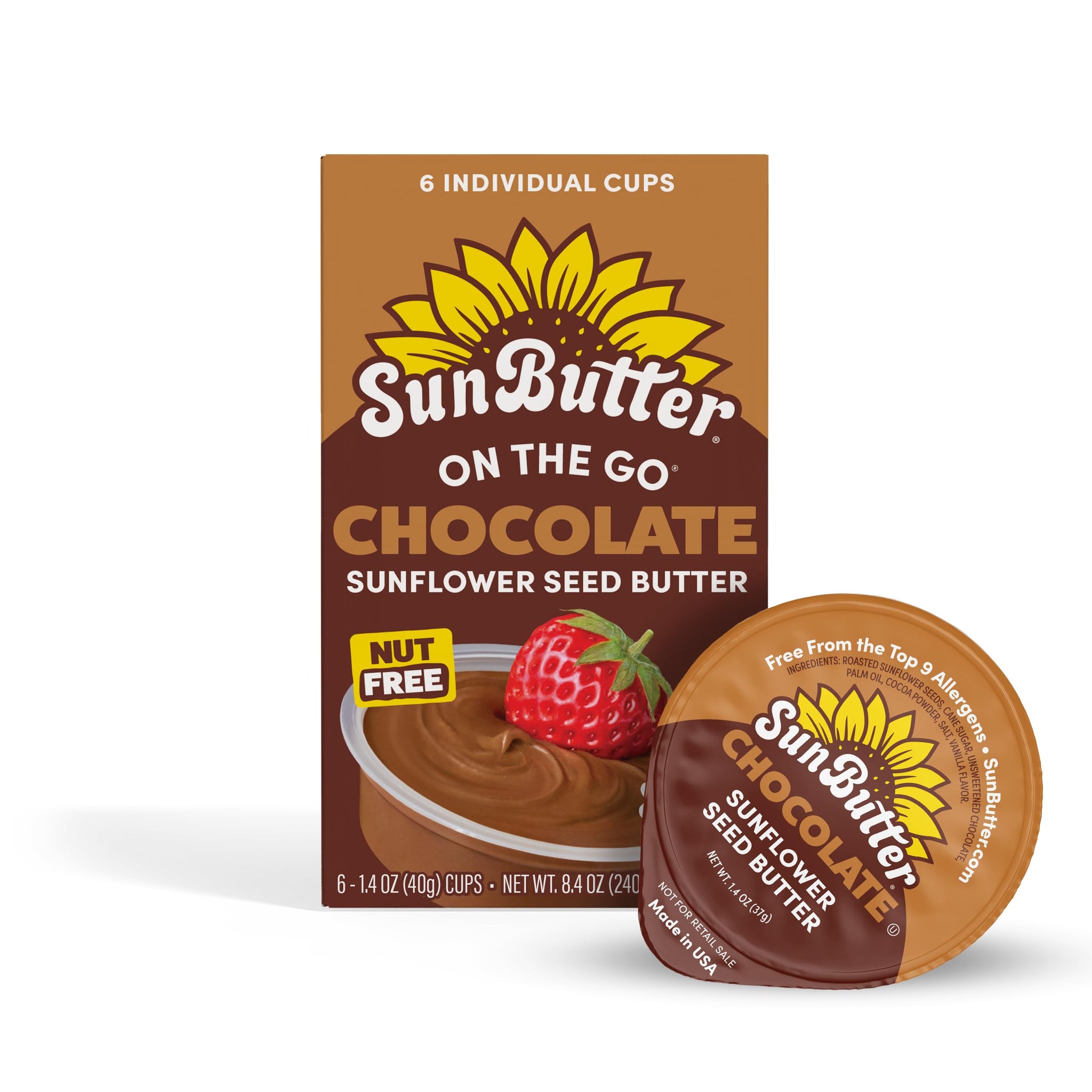 SUNBUTTER On The Go Chocolate Sunbutter Cups, 8.4 OZ