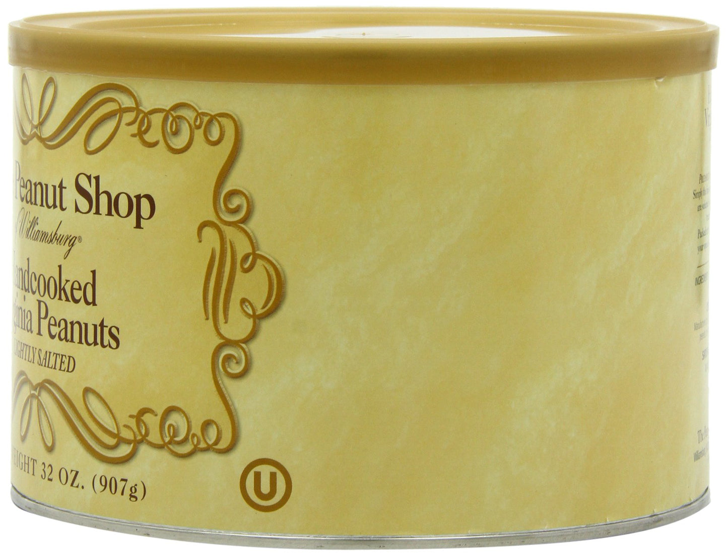 The Peanut Shop of Williamsburg Handcooked Lightly Salted Virginia Peanuts, 32-Ounce Tins (Pack of 2)