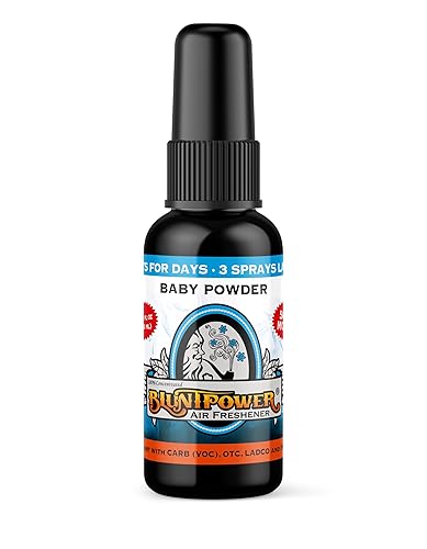BluntPower (Baby Powder, 1 Pack) Concentrated Air Freshener Spray - Oil-Based Room Diffuser Spray - Long-Lasting Bathroom Scent, Car Freshener & Odor