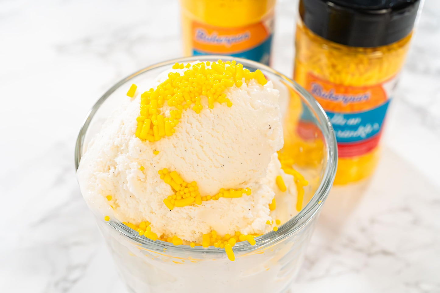 Bakerpan Yellow Nonpareils Sprinkles - 7 Ounces Yellow Sprinkles for Cake Decorating - Edible Nonpareils for Cupcakes, Ice Cream, Cake Decorations