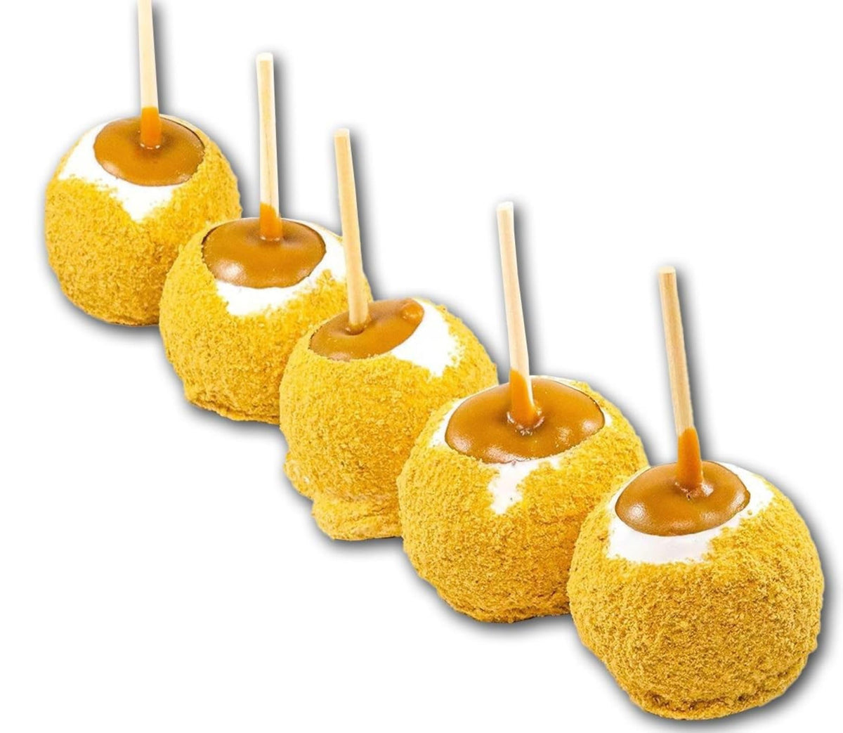 US Sweets Cheesecake Caramel Apple 3 Pack - Caramel Granny Smith Apples Dipped in White Chocolate with Graham Cracker Crumbs | Delicious Gift |