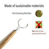 Larga Vitae Bamboo Thick Dish Brush Handle 3-Pack | Fits Tampico, Palm, Sisal & Natural Fiber Heads | Plastic-Free, Biodegradable | Zero Waste Kitchen
