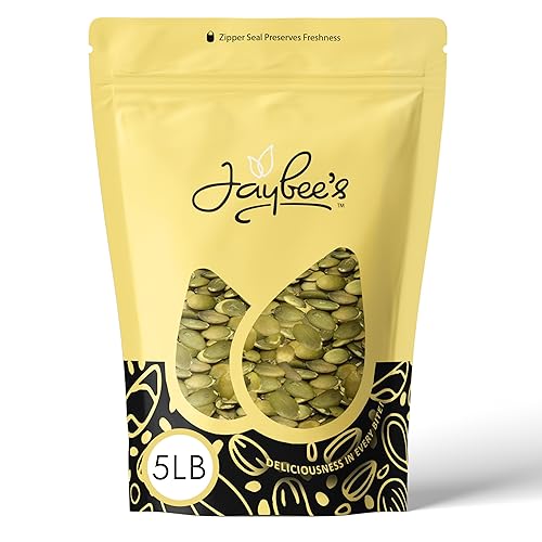 Jaybee’s Nuts Raw Pumpkin Seeds 5 LB - Unsalted Pepitas | High-Protein Healthy Snack | Kosher | Keto, Vegan, Paleo | Perfect for Salads, Baking