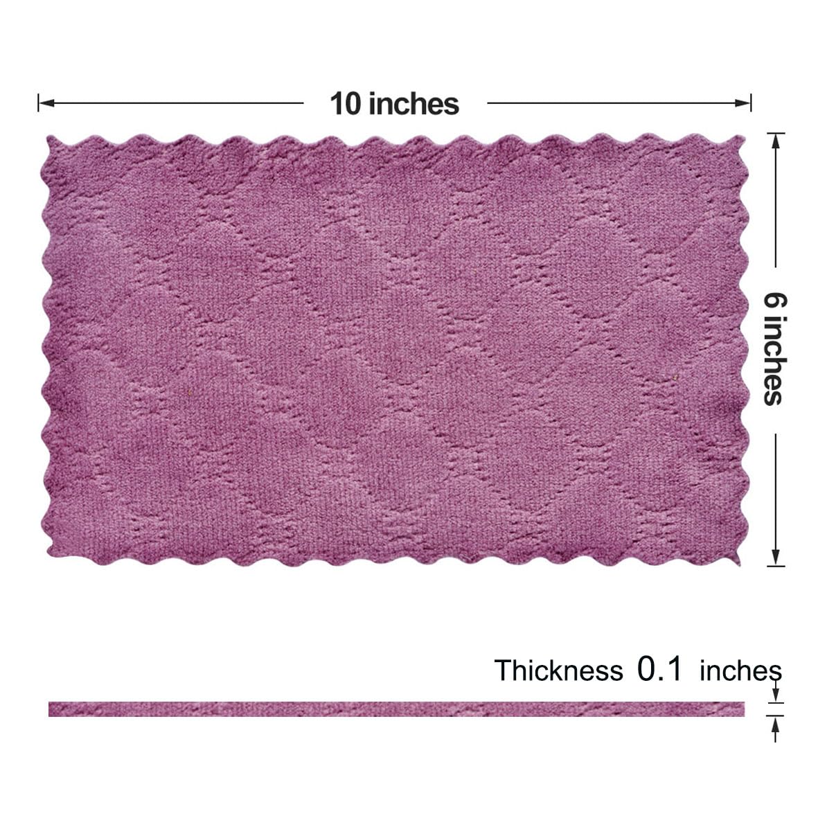 OstWony 12PCS Kitchen Towels Dish Towels, Multipurpose Reusable Dish Cloths, Double-Sided Microfiber Cleaning Rags for Furniture, Tea, Bowl, 10x 6