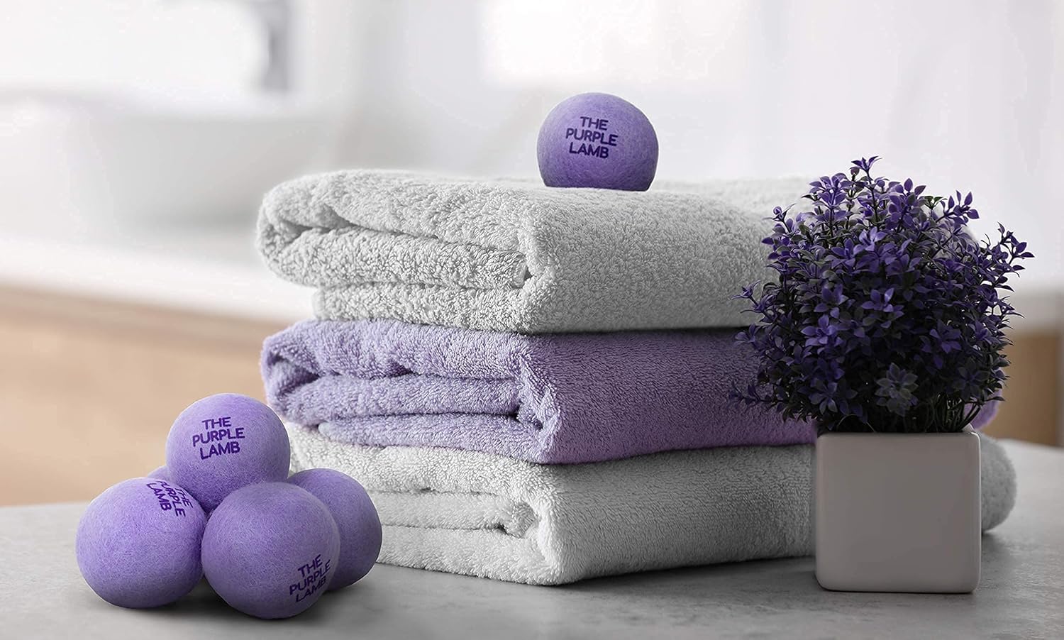 Wool Dryer Balls with Lavender Scent, XL Size, 100% Organic, 4 Pack, Handmade in Nepal