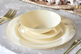 " OCCASIONS " 60 Plates Pack, Heavyweight Disposable Wedding Party Plastic Plates (6.25'' Dessert/Bread Plate, Lace Ivory & Gold)