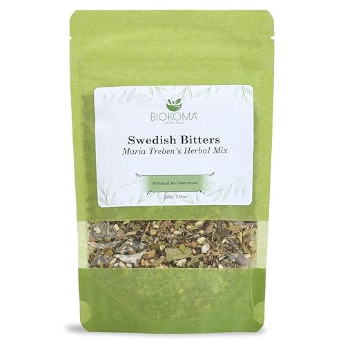 Biokoma Swedish Bitters Maria Treben's Herbs Mix 100g 3.55oz Dried Botanicals Digestive Support Wellness Tincture Resealable Pouch Herbal Tea Blend