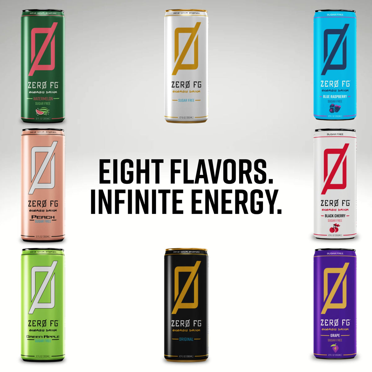 ZERO FG Energy Drinks - Bold Blue Raspberry Flavor, 140mg of natural caffeine, no artificial colors, no artificial flavors (Pack of 12) (12 Fl. Oz
