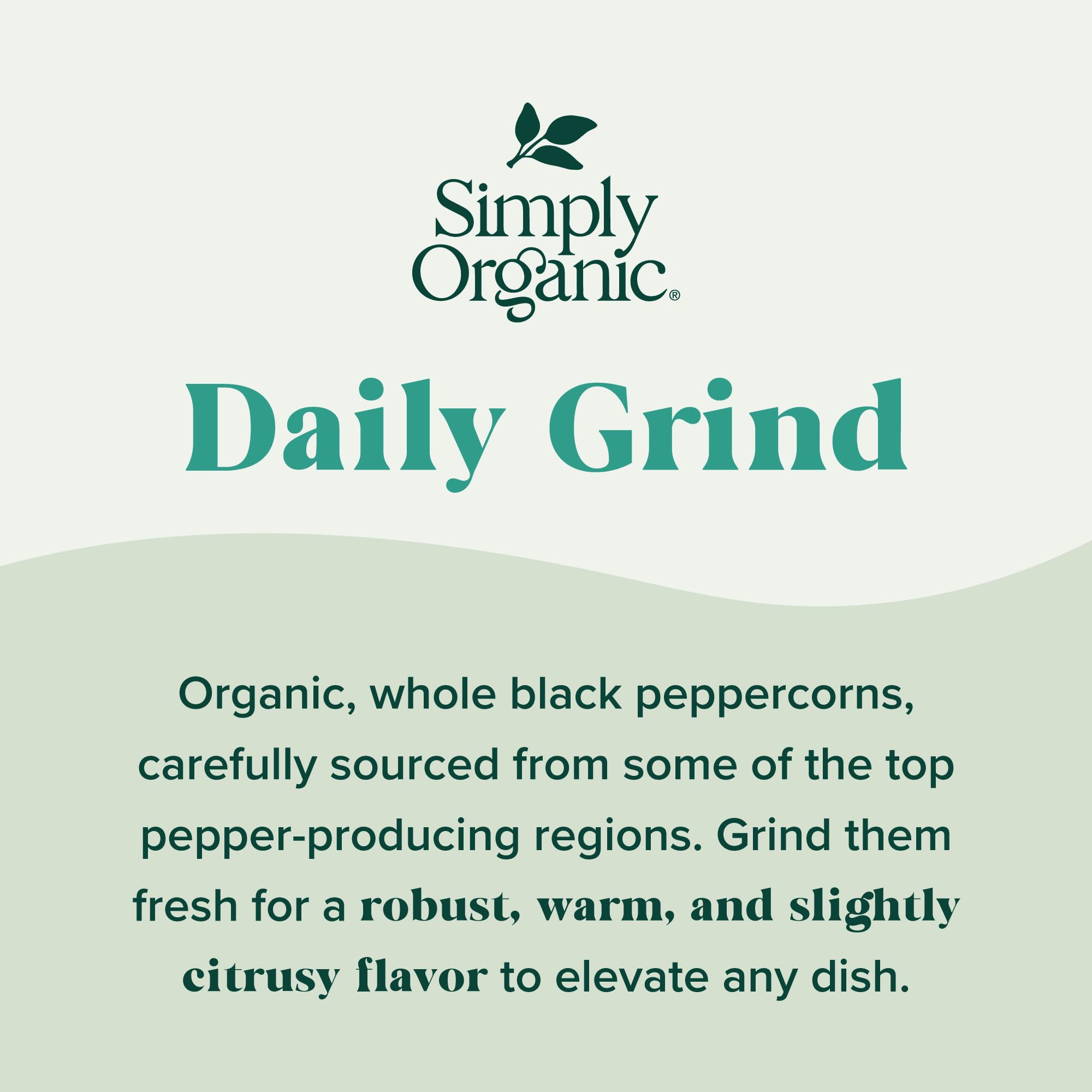 Simply Organic Daily Grind, Certified Organic | 2.65 oz | Piper nigrum L.