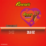REESE'S Milk Chocolate Snack Size Peanut Butter Hearts, Valentine's Candy Gift Box, 28.8 oz