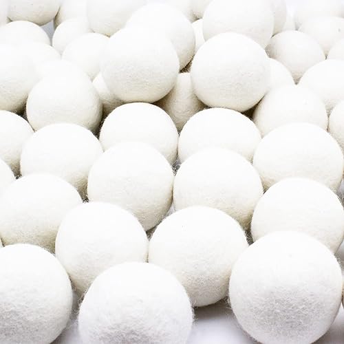 EcoJeannie Wooland Wholesale Bulk Laundry XL Premium Wool Dryer Balls-100% New Zealand Organic Wool Natural Fabric Softener for Sensitive Skin, Babies