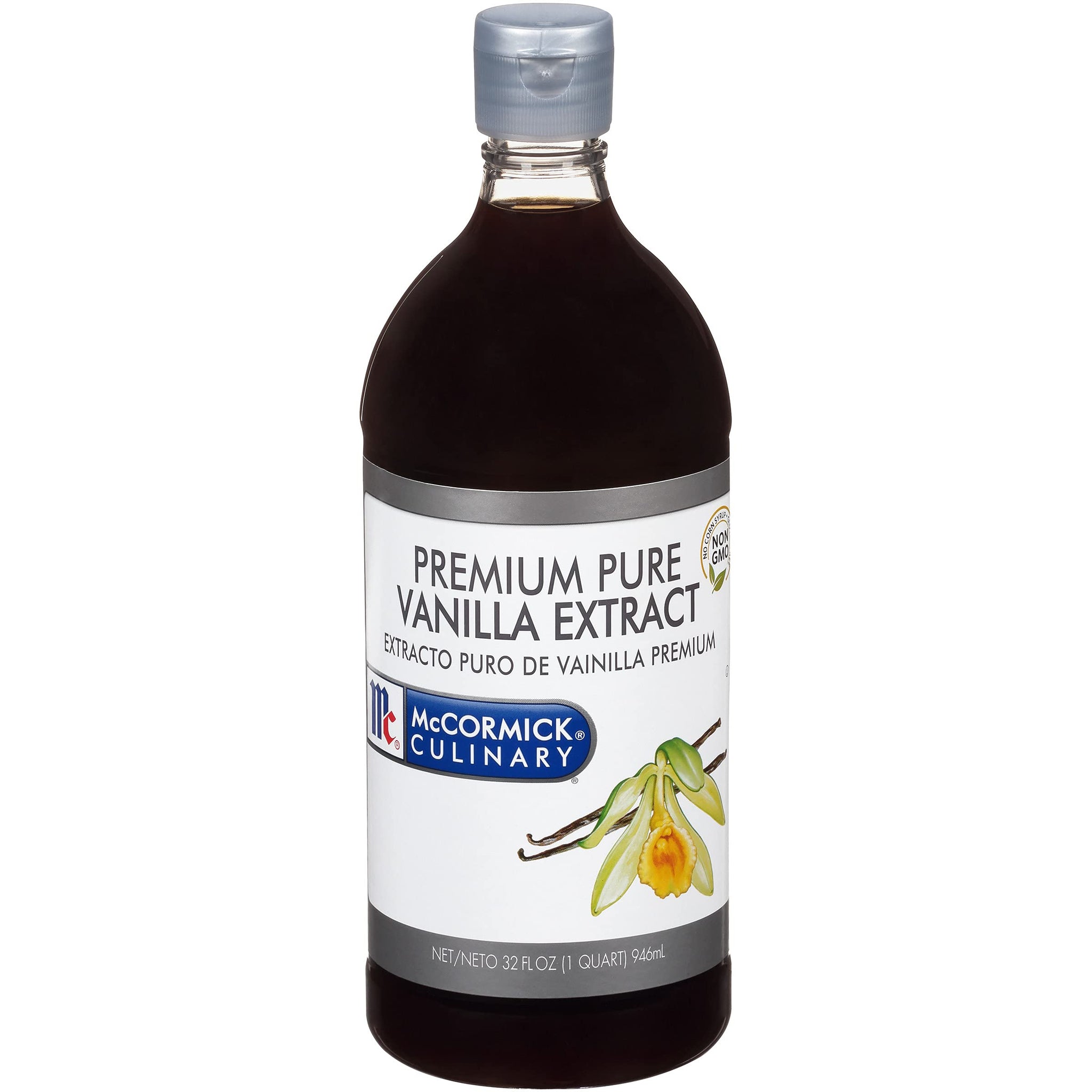 McCormick Culinary Vanilla Extract, 32 fl oz - One 32 Fluid Ounce Container of Gluten Free and Non-GMO Pure Vanilla Extract Made From Premium Vanilla