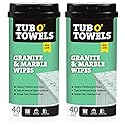 Tub O Towels Granite, Tile, and Marble Cleaning Wipes - Clean, Polish, and Seal, 40-7” x 8” Wipes Per Tub, 2-Pack, white (TW40-GR-2)