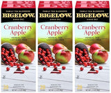 Bigelow Cranberry Apple Herbal Tea Bags 28-Count Box (Pack of 3) Cranberry Apple Hibiscus Flavored Herbal Tea Bags All Natural Non-GMO