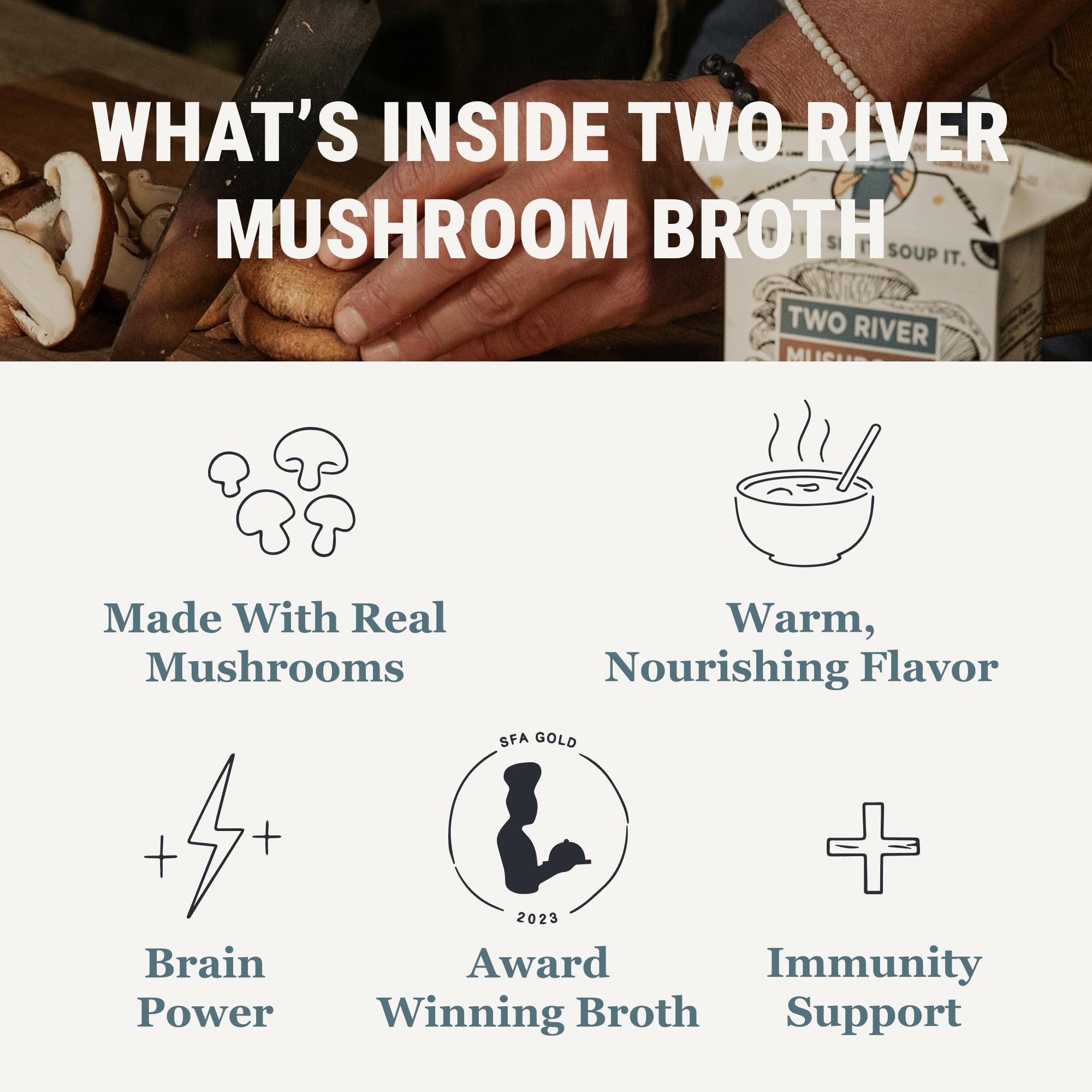 Two River Maitake Mushroom Broth | Organic Vegan Bone Broth Alternative, Creamy Coconut Curry Sipping Drink for Soup & Curries | Plant Based Gluten