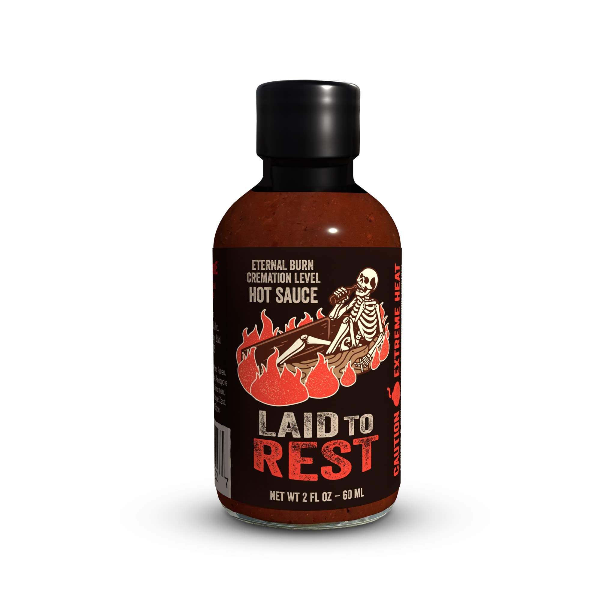 Flavor and Fire Foods, Laid to Rest, Fruit Infused with Pineapple, Orange, Cinnamon, Sugar, Extreme Hot Sauce, 6 Million Scoville Capsicum, Mouth