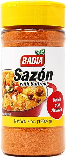 Badia Sazon with Azafran (Saffron) 7 oz - Savory, Earthy & Slightly Floral Latin Seasoning - Infused with Real Saffron