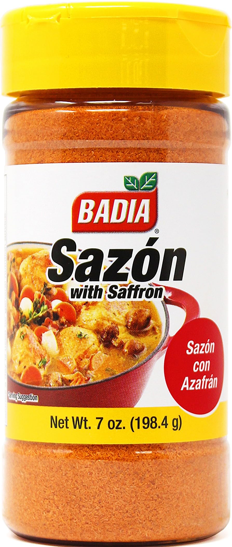 Badia Sazon with Azafran (Saffron) 7 oz - Savory, Earthy & Slightly Floral Latin Seasoning - Infused with Real Saffron