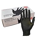 DHG PROFESSIONAL Large, Black Nitrile Disposable Gloves, Food Handling, Cleaning Gloves, Non-Latex, Ambidextrous