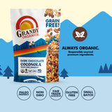 Grandy Organics Dark Chocolate Coconola - Certified Organic Grain Free Granola - 7g Protein - Gluten Free, Non GMO, Vegan & Paleo Friendly