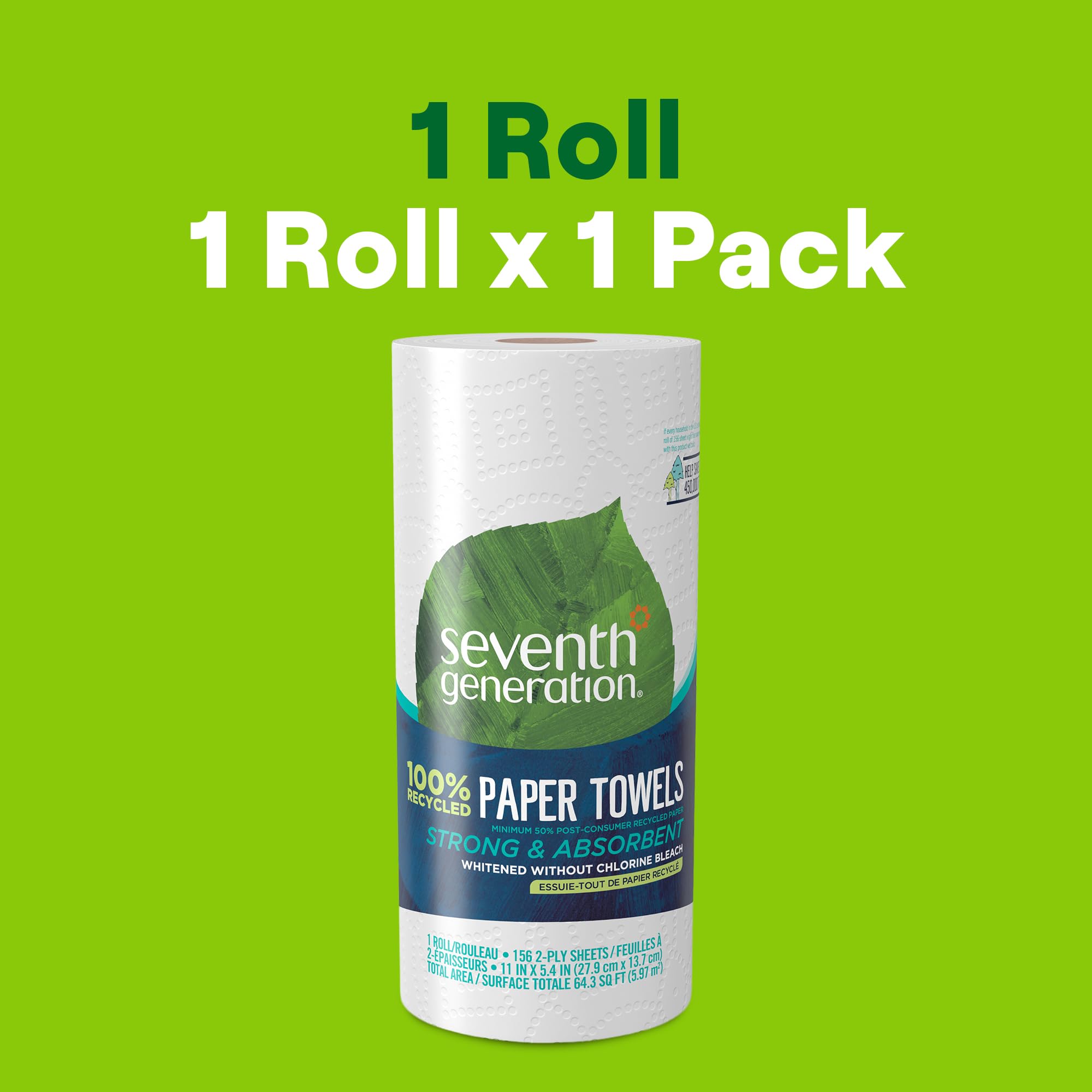 Seventh Generation Paper Towels 11" X 5.4" 1 Roll