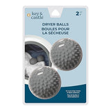 Jacent Dryer Balls, 2 Count, Gray, Reduces Static and Wrinkles