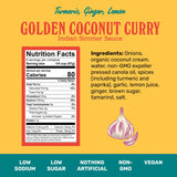 Brooklyn Delhi Golden Coconut Curry - Indian Simmer Sauce with Turmeric, Ginger, Lemon, & Coriander - 12 Ounces - Mild Enough for a kid, Flavorful