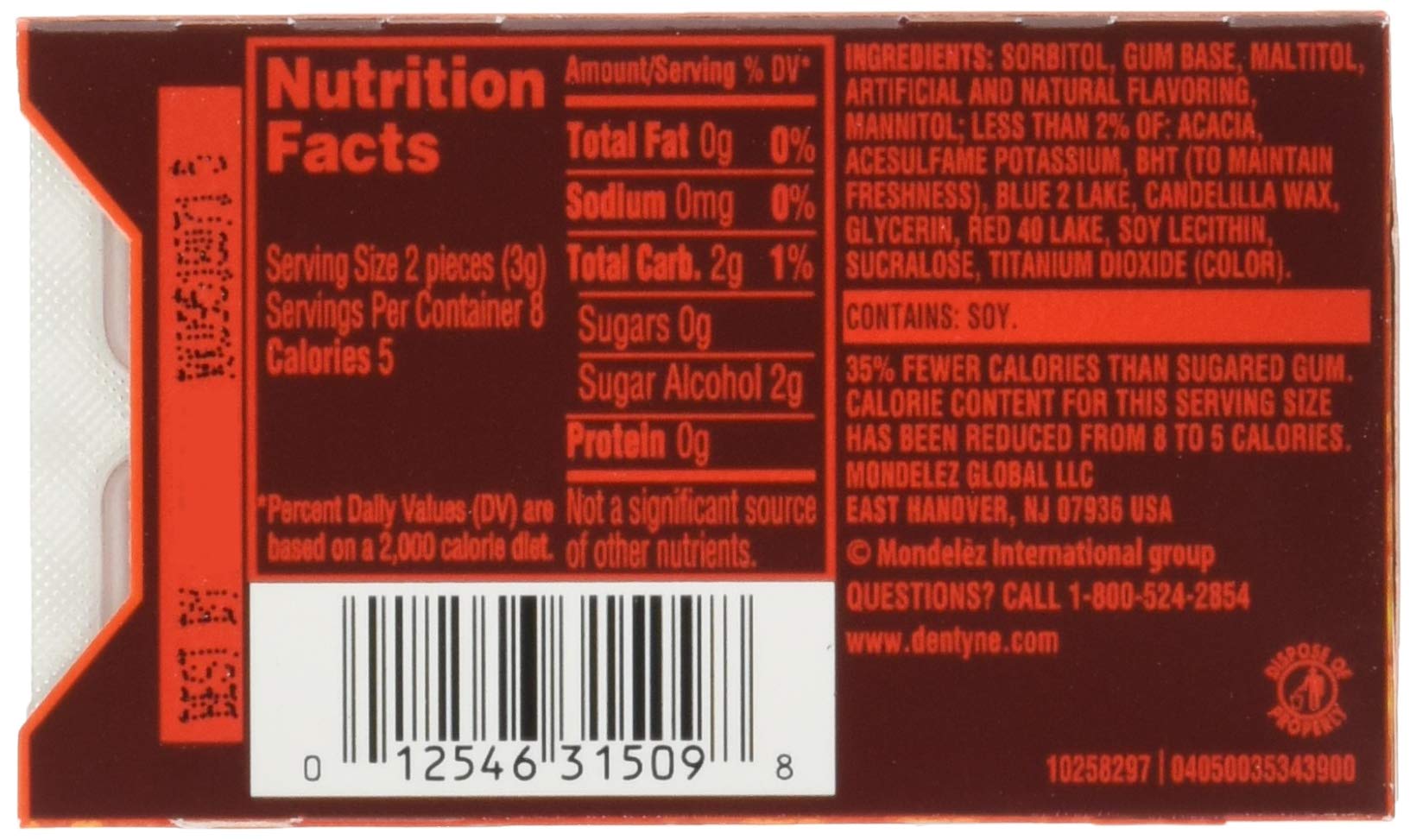 Dentyne Fire Spicy Cinnamon Sugar-Free Gum, 12 Count