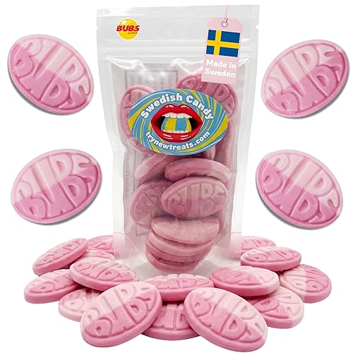 Bubs Wild Berry & Pomegranate Ovals - Sweet & Tangy Original Swedish Foam Candy, Vegan & Gelatin-Free, Imported from Sweden, 8 oz/0.5 lb Resealable