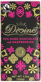 Divine Dark Chocolate with Raspberry 100g - Pack of 6