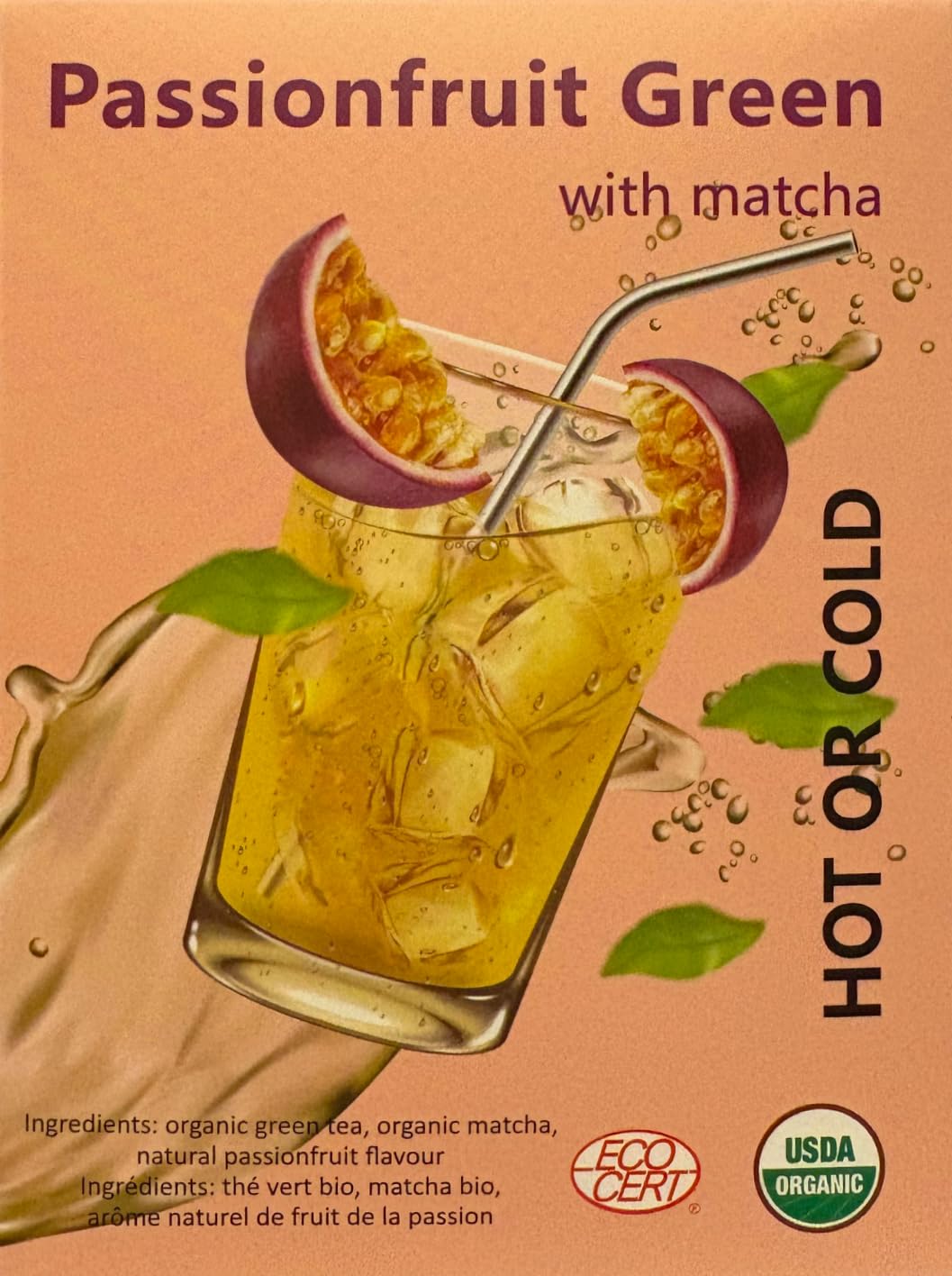 Harmony® Organic Passionfruit Green Tea Cold Brew with Matcha - 25 Tea Bags