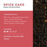 Pinky Up Spice Cake Black Tea, Full Leaf with Spices, Almond, Citrus & Bourbon Vanilla Extract, 15 Sachets, Orange Spice Tea, Rich, Warm Flavors, Self
