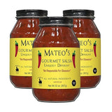 Mateo’s Gourmet Salsa - Medium Hot Spicy Salsa Dip for Tortillas, Tacos, Nachos, Chips, Snacks, Salads - No Gluten, Made of Fresh Tomatoes & Jalapeno