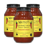 Mateo’s Gourmet Salsa - Medium Hot Spicy Salsa Dip for Tortillas, Tacos, Nachos, Chips, Snacks, Salads - No Gluten, Made of Fresh Tomatoes & Jalapeno