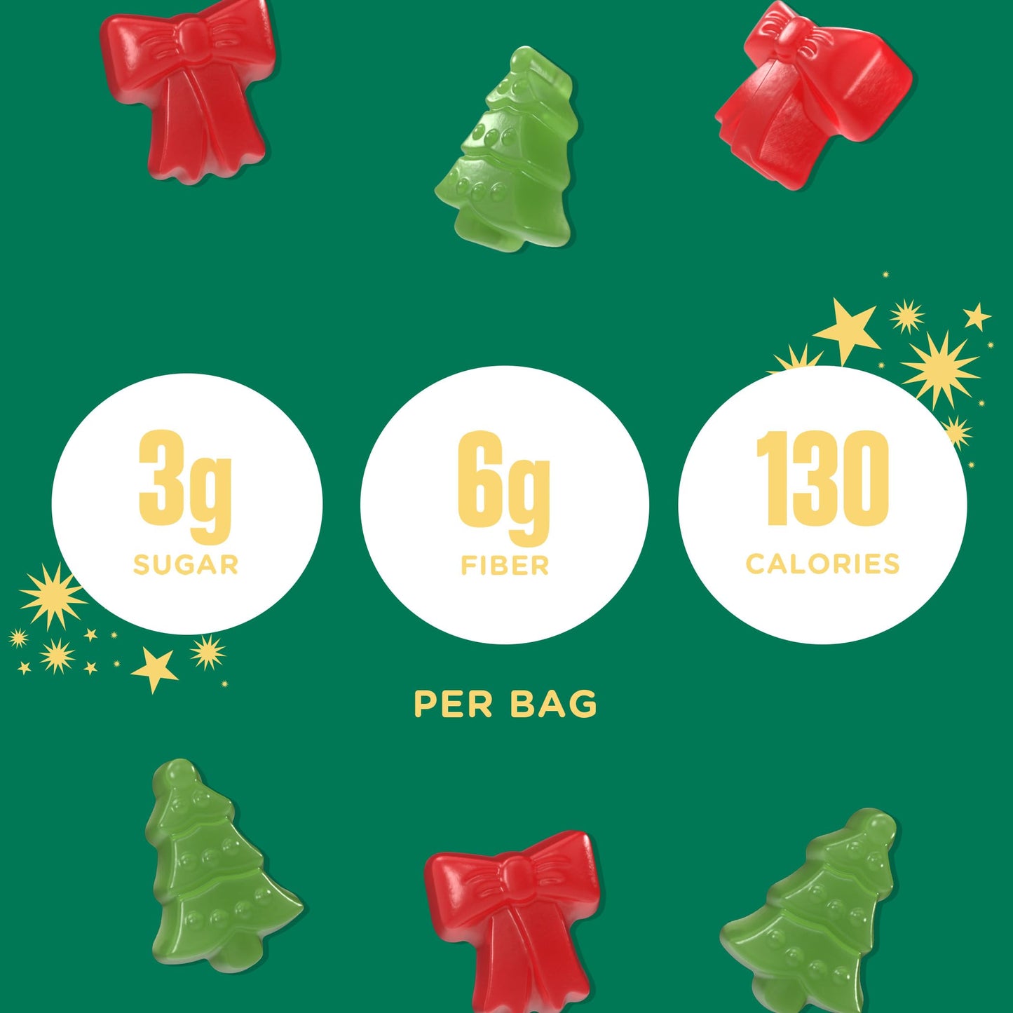 SmartSweets Merry Mix Christmas Candy, Gluten Free Gummies, Plant Based, Healthy Snacks for Adults & Kids, Stocking Stuffers, Fun Chewy Candy, Green