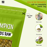 Oh! Nuts Pepitas Raw Unsalted Pumpkin Seeds - Resealable 5-Pound Bulk Bag - All-Natural Protein Power - Fresh, Healthy Snacks - Unshelled Pepitas