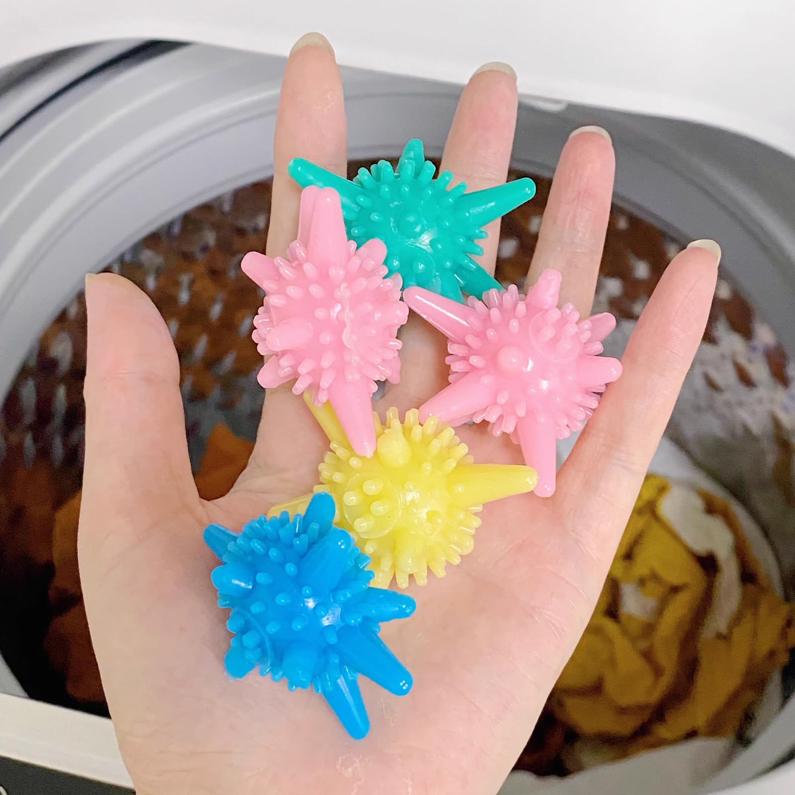 Shuielai Washing Machine Laundry Balls 5 Pack - Soft PVC Anti?Tangle & High Friction Wash Balls for Deep Stain Removal, Reusable Washer Balls for All