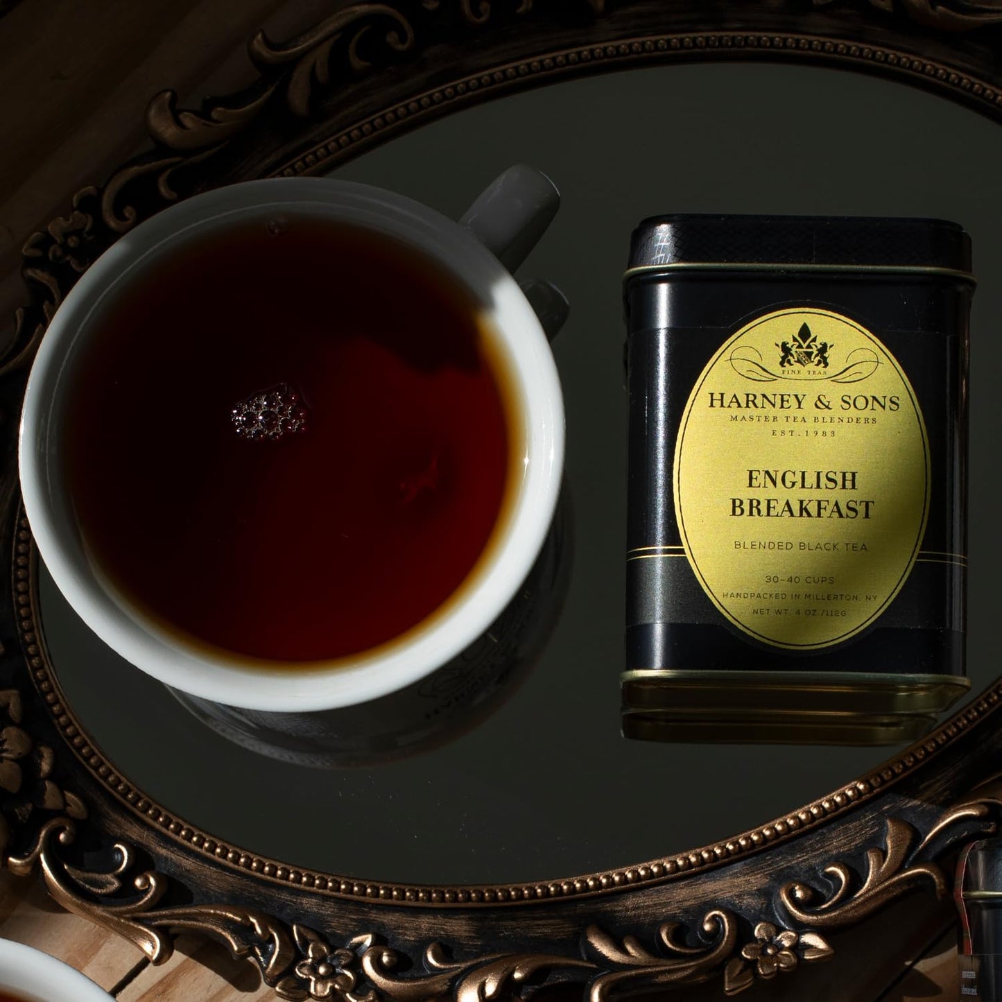 Harney and Sons English Breakfast Loose Black Tea - 4oz Loose Leaf Tin, Pure China Keemun, Bold, Full-Bodied Flavor, Great for Hot, Iced, or Teapot