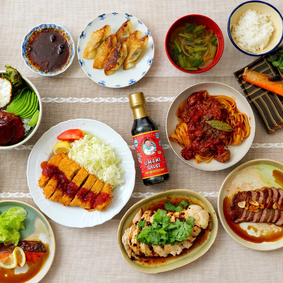 Kimono Mom UMAMI SAUCE, All purpose sauce, Authentic Japanese food, Plant-base, Vegan, Gluten-free, Non alcoholic, No added MSG, Umami seasoning, Made