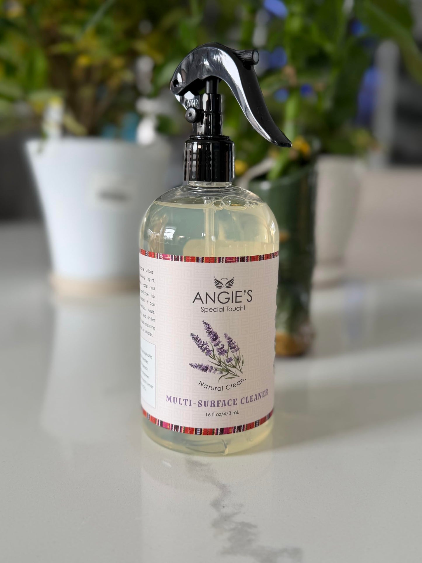 Angie's Natural Multi-Surface Cleaner, 100% Natural Formula, No Harsh Chemicals, Phosphate-Free, Sulfate-Free, Spray Bottle