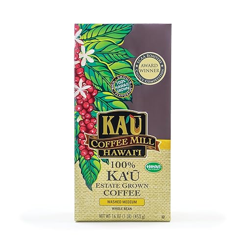 Ka'u Coffee Mill Washed Medium Roast Whole Bean - Bright Aroma - Plum & Citrus Notes - Handpicked & Washed Processed Hawaii Grown Arabica Beans