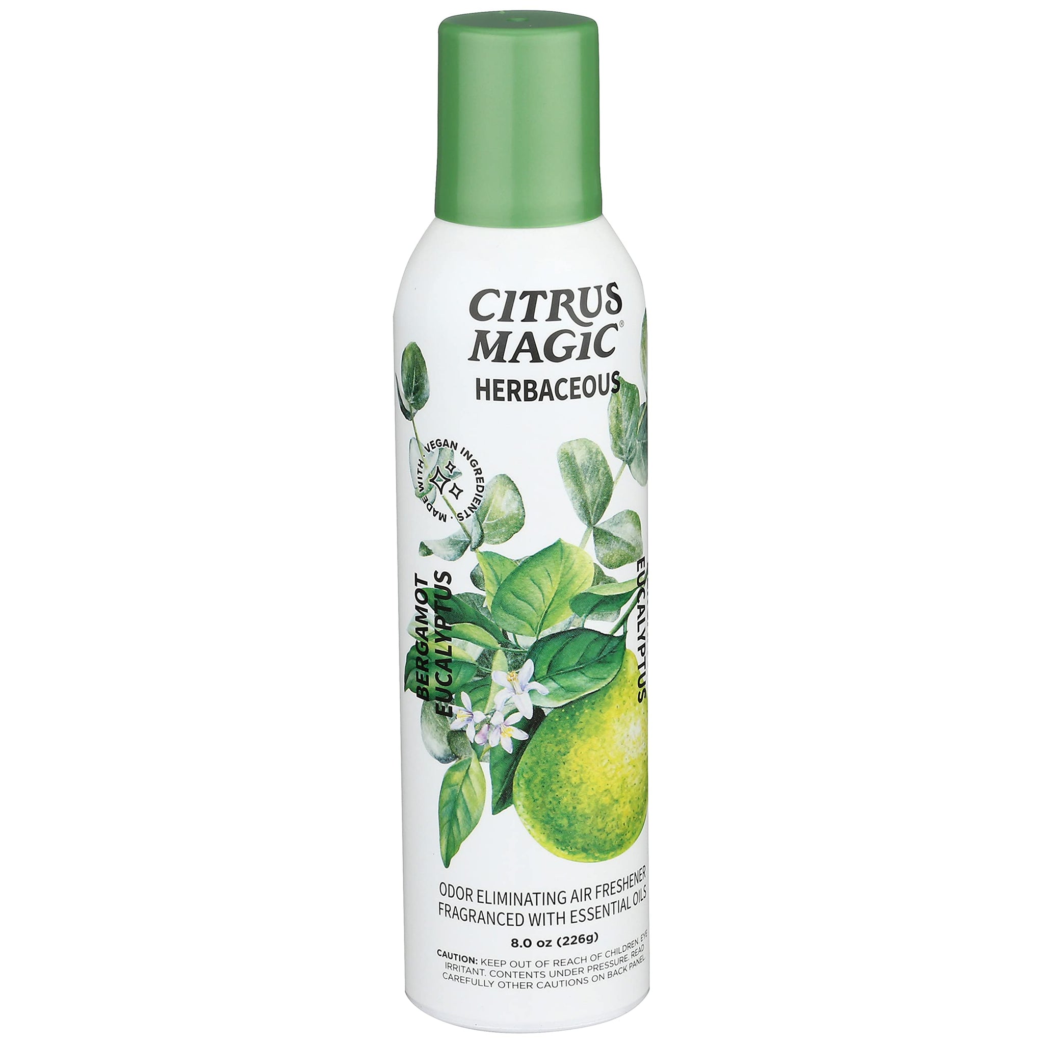 Citrus Magic Herbaceous Odor Eliminating Air Freshener Spray, Bergamot Eucalyptus, 8-Ounce, Pack of 2