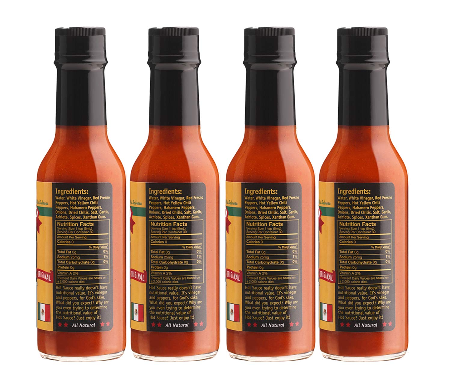 Gringo Bandito Hot Sauce, Original Red, 5 Ounce (Pack of 4)