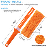 4 Pack 15 inch Reuseable Microfiber Feather Duster, Blind Duster, Gap Duster, Removable and Washable Head, Cleaning Tool for Window, Blind, Car, Wall