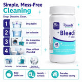 Bleach Tablets for Laundry & Household Cleaning - 40 Count Fast Dissolving Bleach Tabs for Washer, Toilet, Bathroom & Kitchen - Liquid Bleach