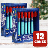 Blue Fizzy Candy Cane, 12 Pack of Blue Raspberry Powder Candy Cane - Individually Wrapped Candy Canes - Christmas Holiday Indulgement - Full Size