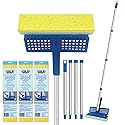 LOLA Squeeze Sponge Mop w/ Poly Foam & a Natural Cellulose Layer & 3 Replacement Heads / Refill Bundle, Absorbs & Wicks Moisture, Floor Cleaner