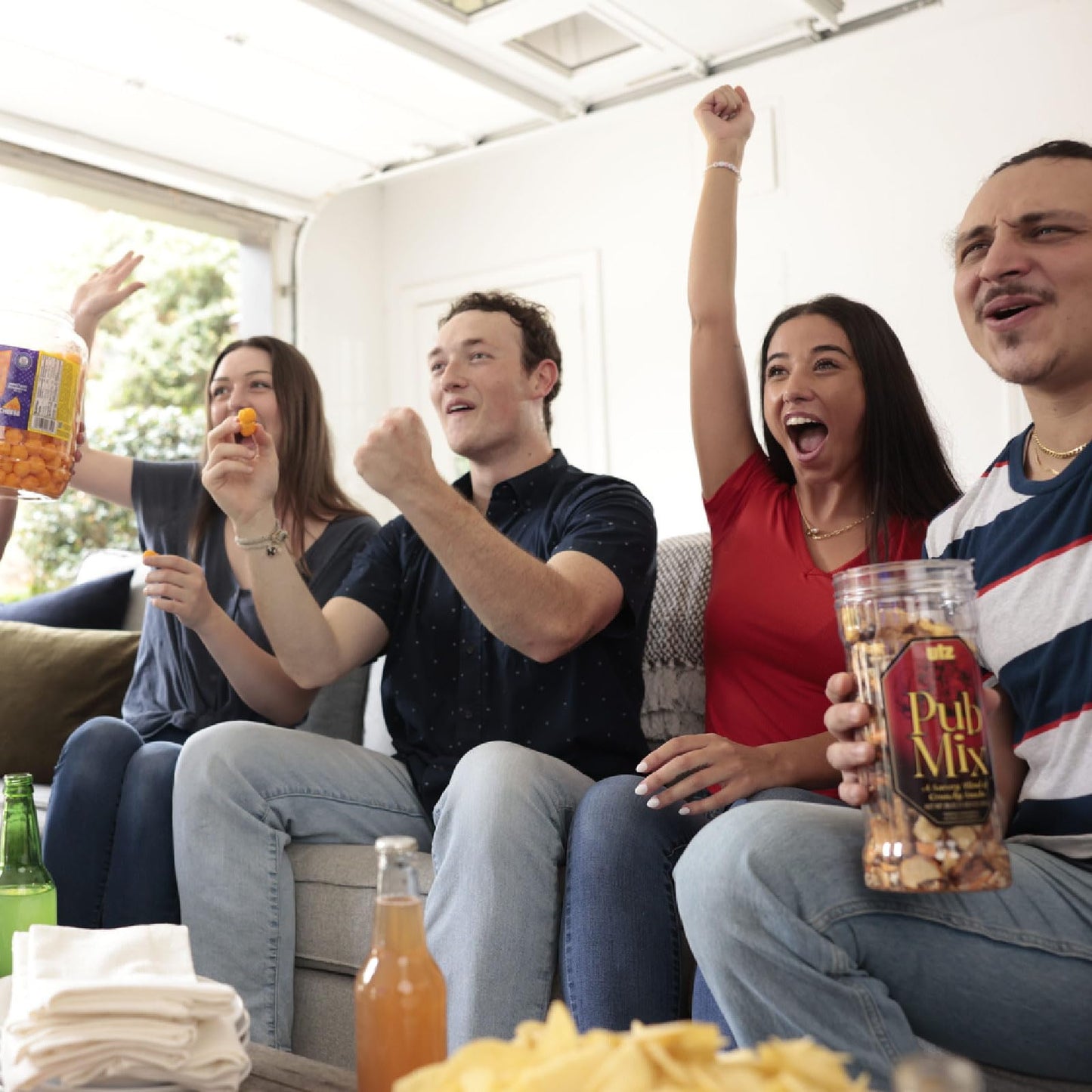 Utz Pub Mix, 42 Oz. Barrel, Savory Snack Mix with a Blend of Crunchy Flavors for a Tasty Party Snack, Resealable Container, Trans-Fat Free and Kosher