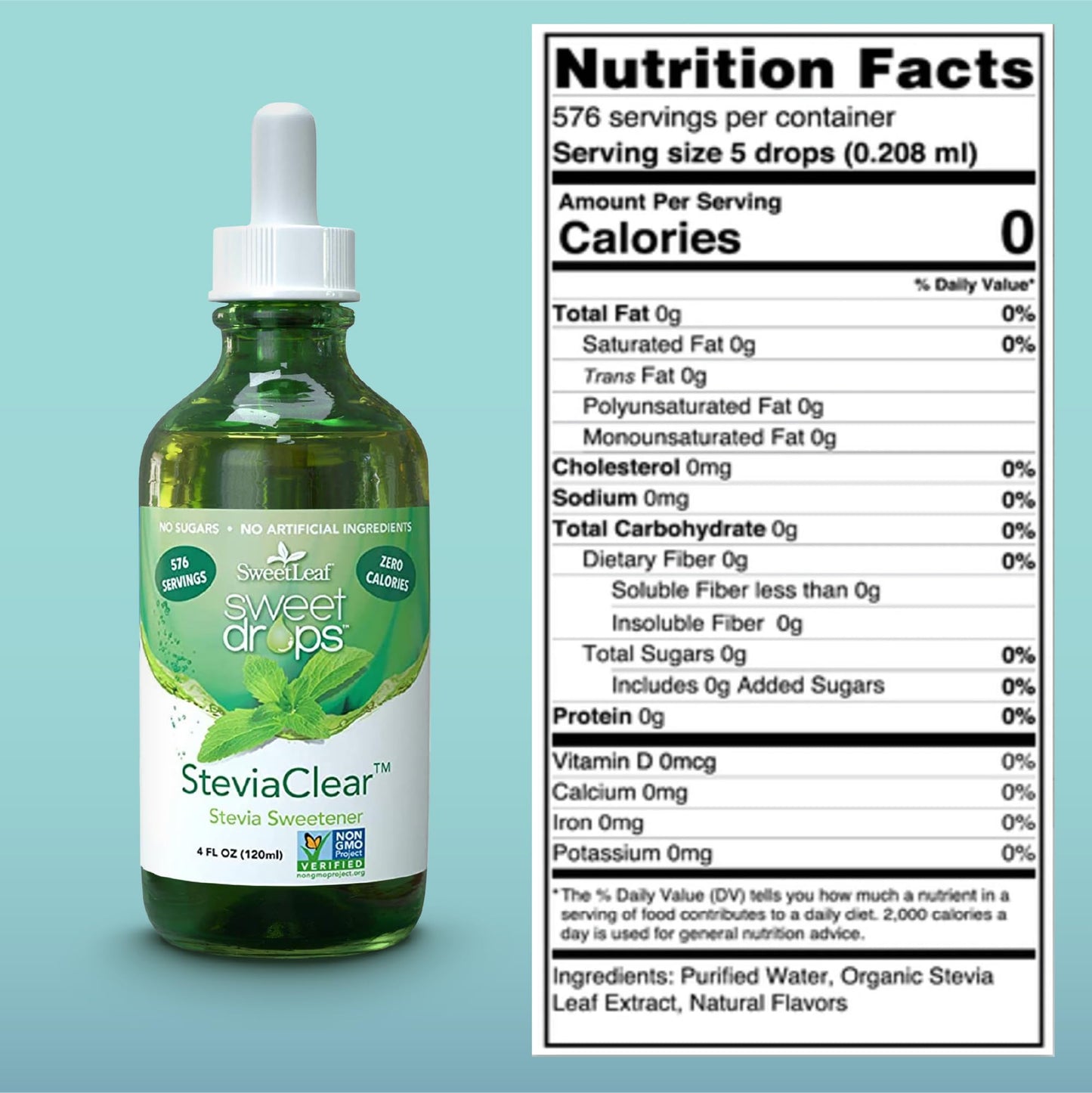 SweetLeaf Sweet Drops Liquid Stevia Sweetener, Stevia Clear, 4 oz