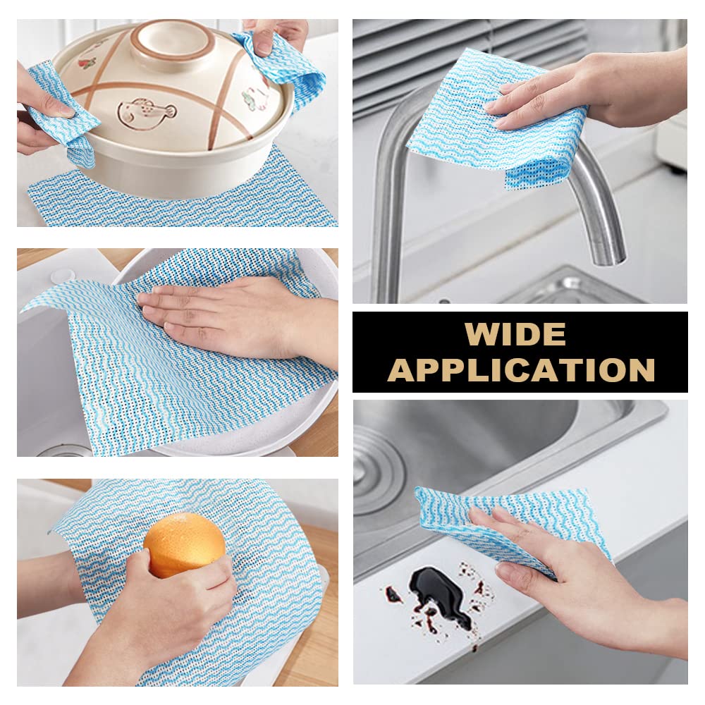 Supmaquc 2 Pack Upgraded Reusable Cleaning Cloths Extra Thick Durable Disposable Cleaning Towels Kitchen Dish Paper Multi Purpose Household Towels